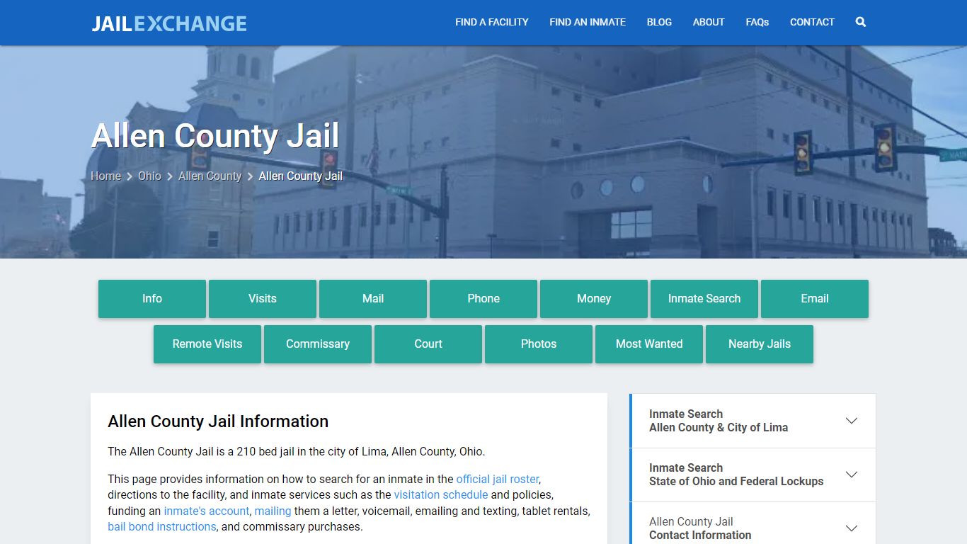 Allen County Jail, OH Inmate Search, Information